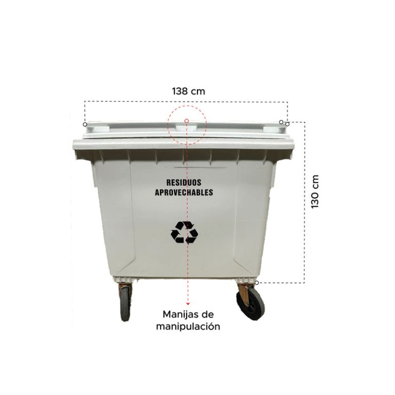 Contenedor Para Residuos Con Pedal De 1100 Litros [Vic-1100-Hdcp