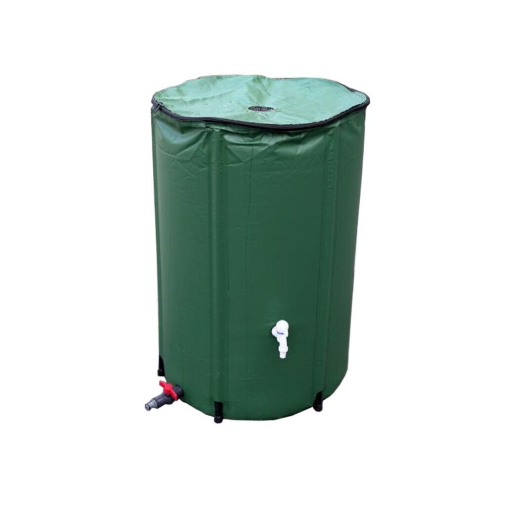 Tanque De Lluvia Plegable 50L - Recolector De Agua Portátil Para Jardín, Lavado De Coche Y Emergencias - Con Grifo, Malla Y Soporte