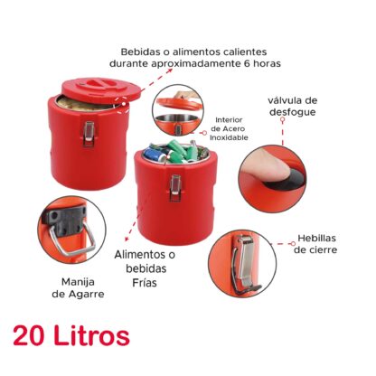 Nevera Redonda Roja 20 Litros - Imagen 8