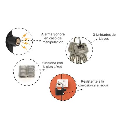 Candado de seguridad con alarma - Imagen 15