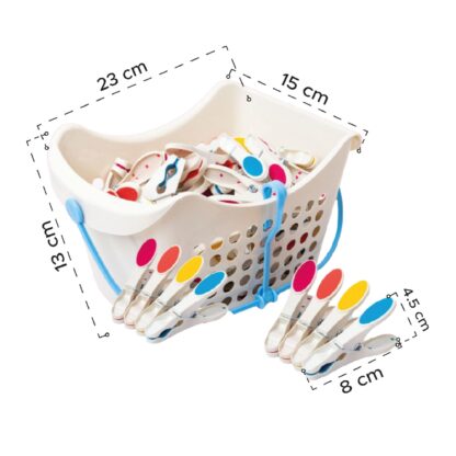 Cesta con 50 Pinzas para Ropa - Imagen 4
