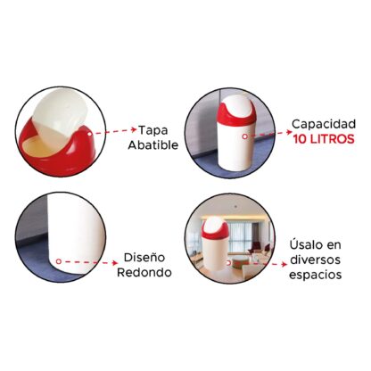 Caneca Redonda Plástica 10 Litros - Imagen 8