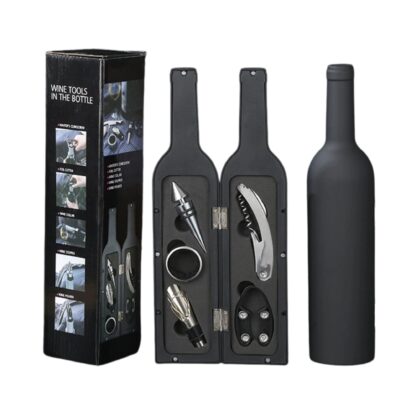 Estuche de Botella con Accesorios para Vino Grande- 5 Herramientas