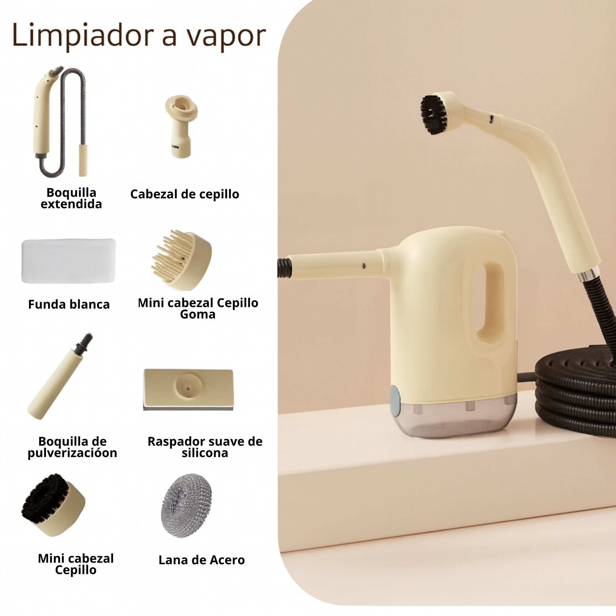 Limpiador a Vapor Eléctrico Multifuncional - Imagen 6