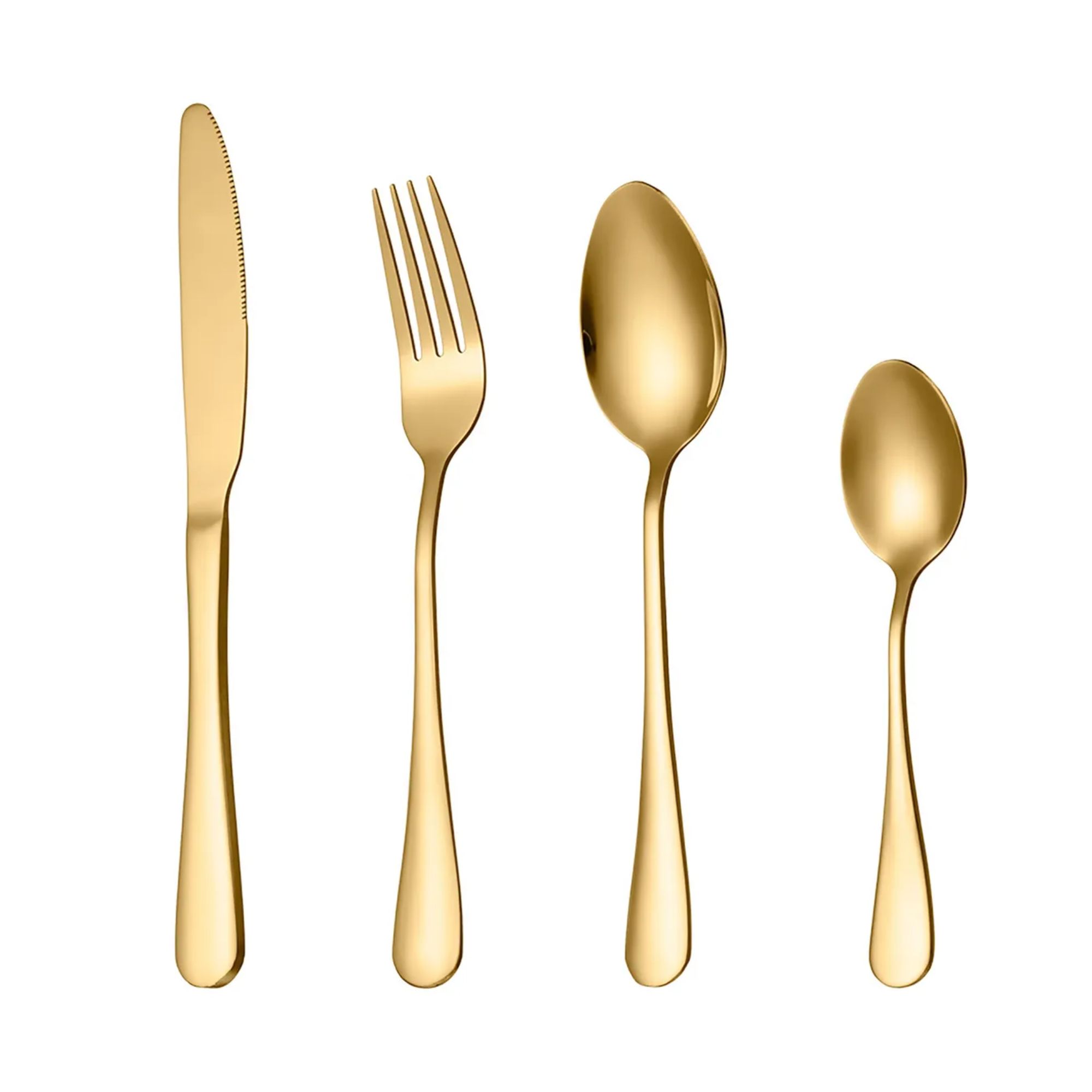 Estuche cubiertos acero inoxidable dorados 24 piezas - Imagen 2