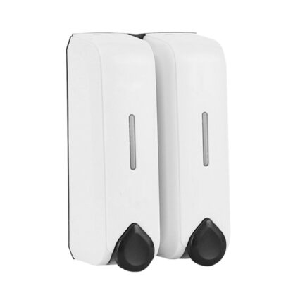Dispensador de jabón doble blanco