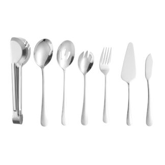 Set de 7 Cubiertos para Servir Plateado