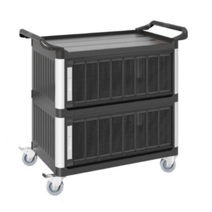 Carro de servicio de 3 estantes cerrado con puerta