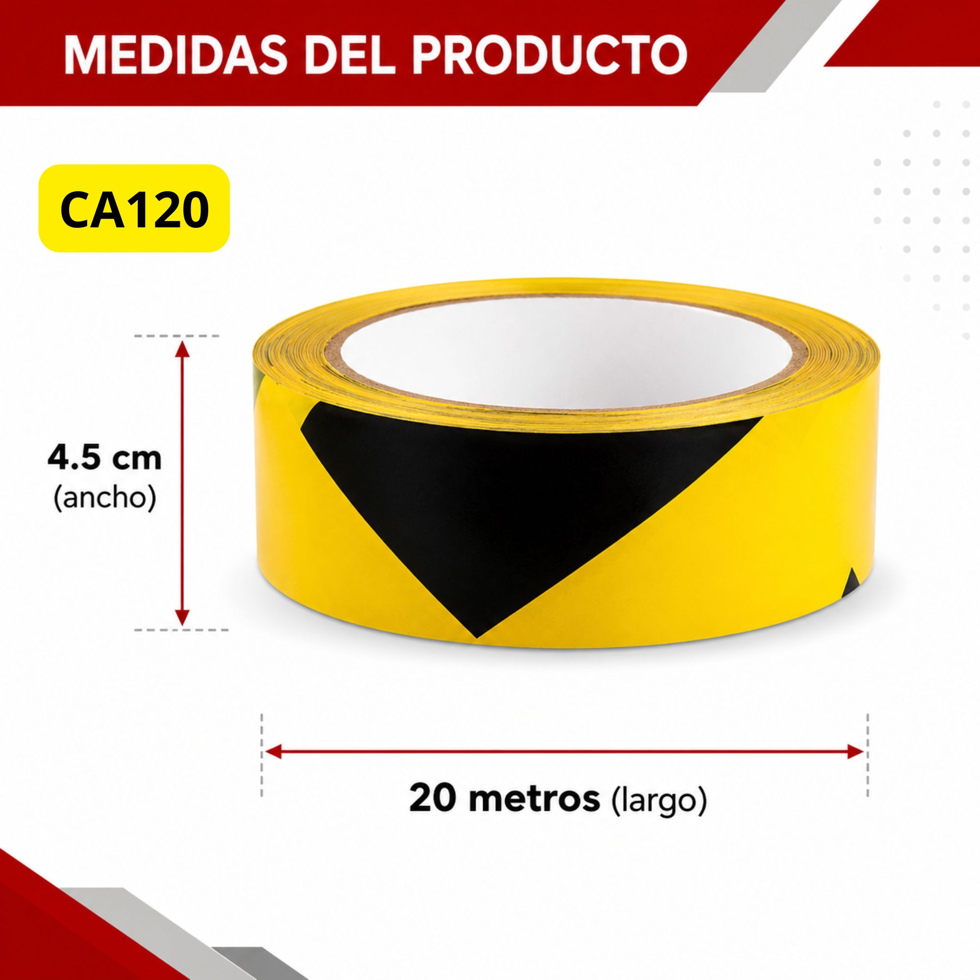 Cinta adhesiva señalizadora Negro Amarilla - Imagen 6