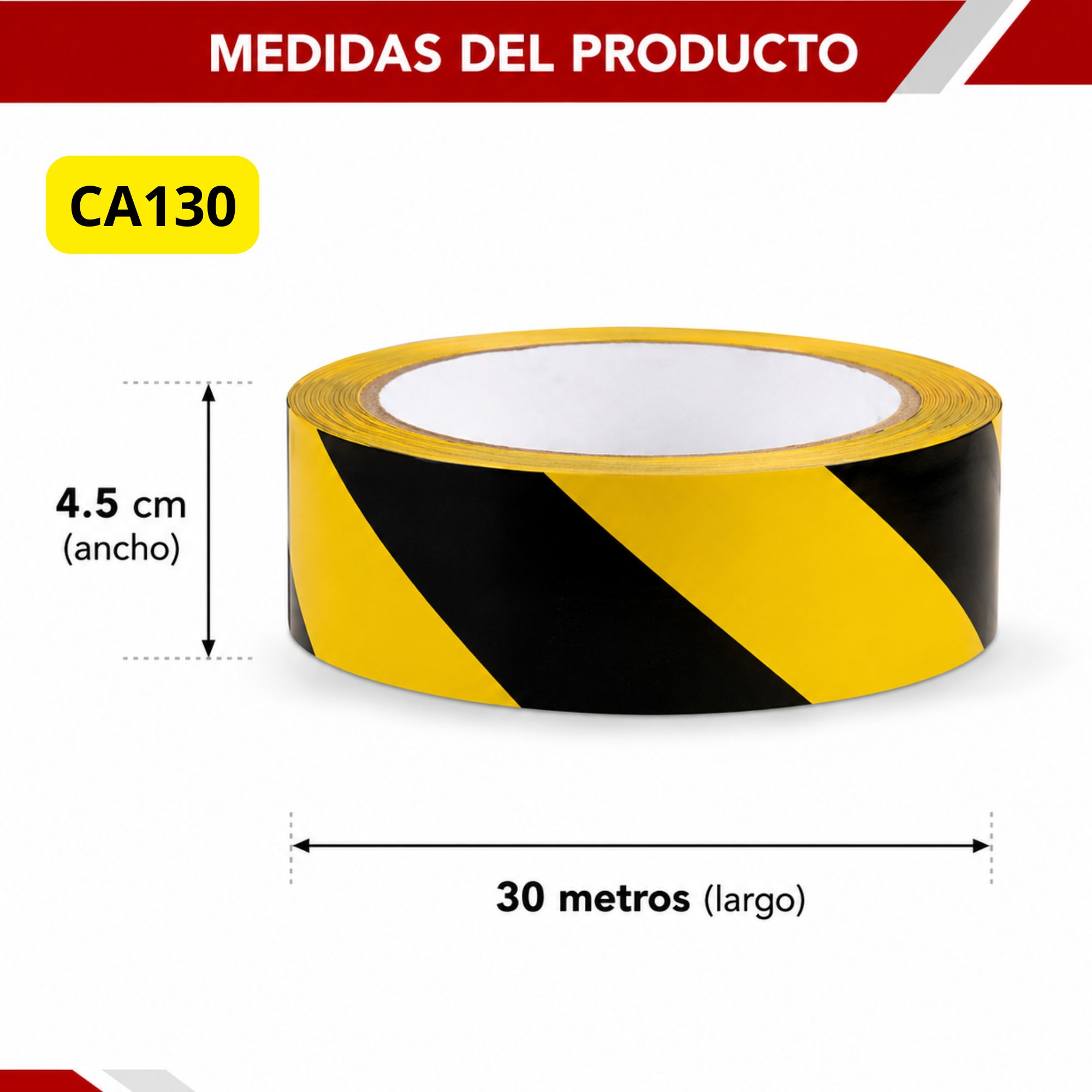 Cinta adhesiva señalizadora Negro Amarilla - Imagen 7