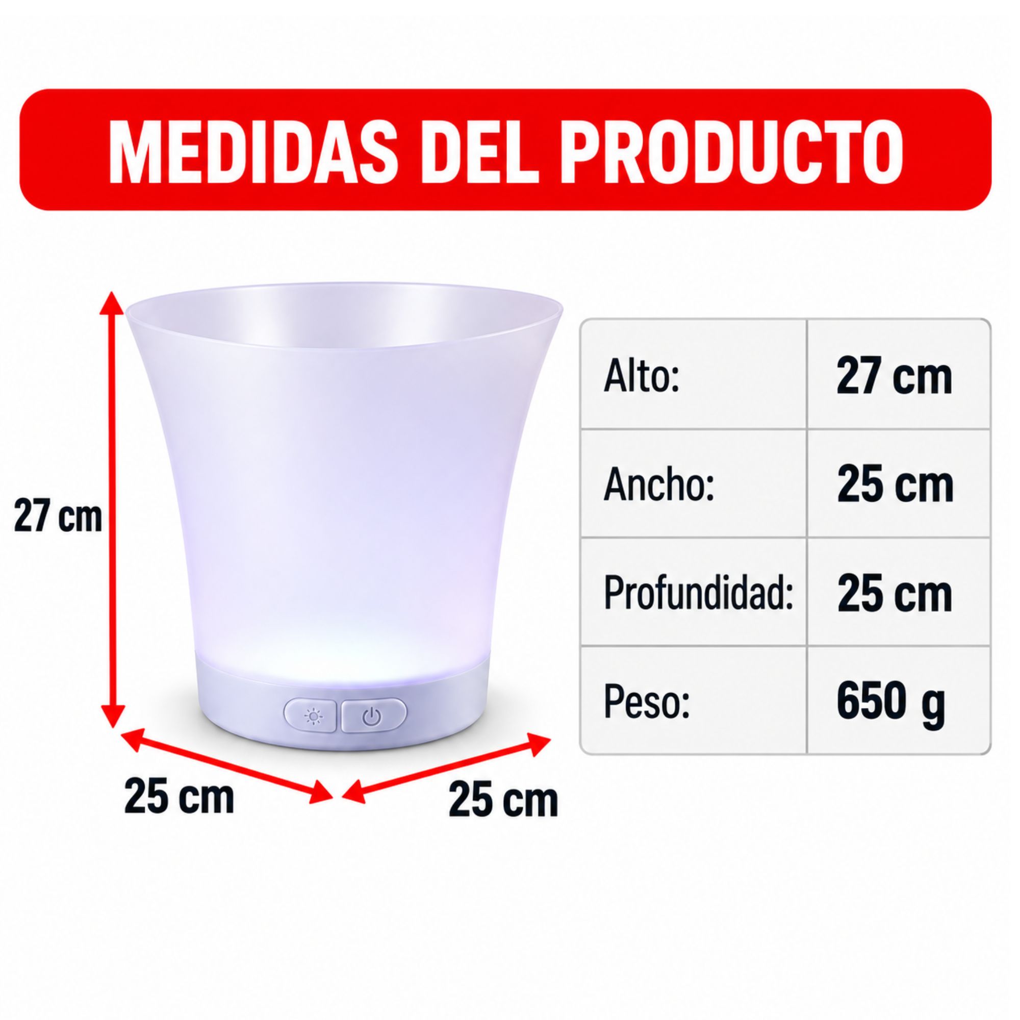 Hielera con parlante y luz LED - Imagen 3