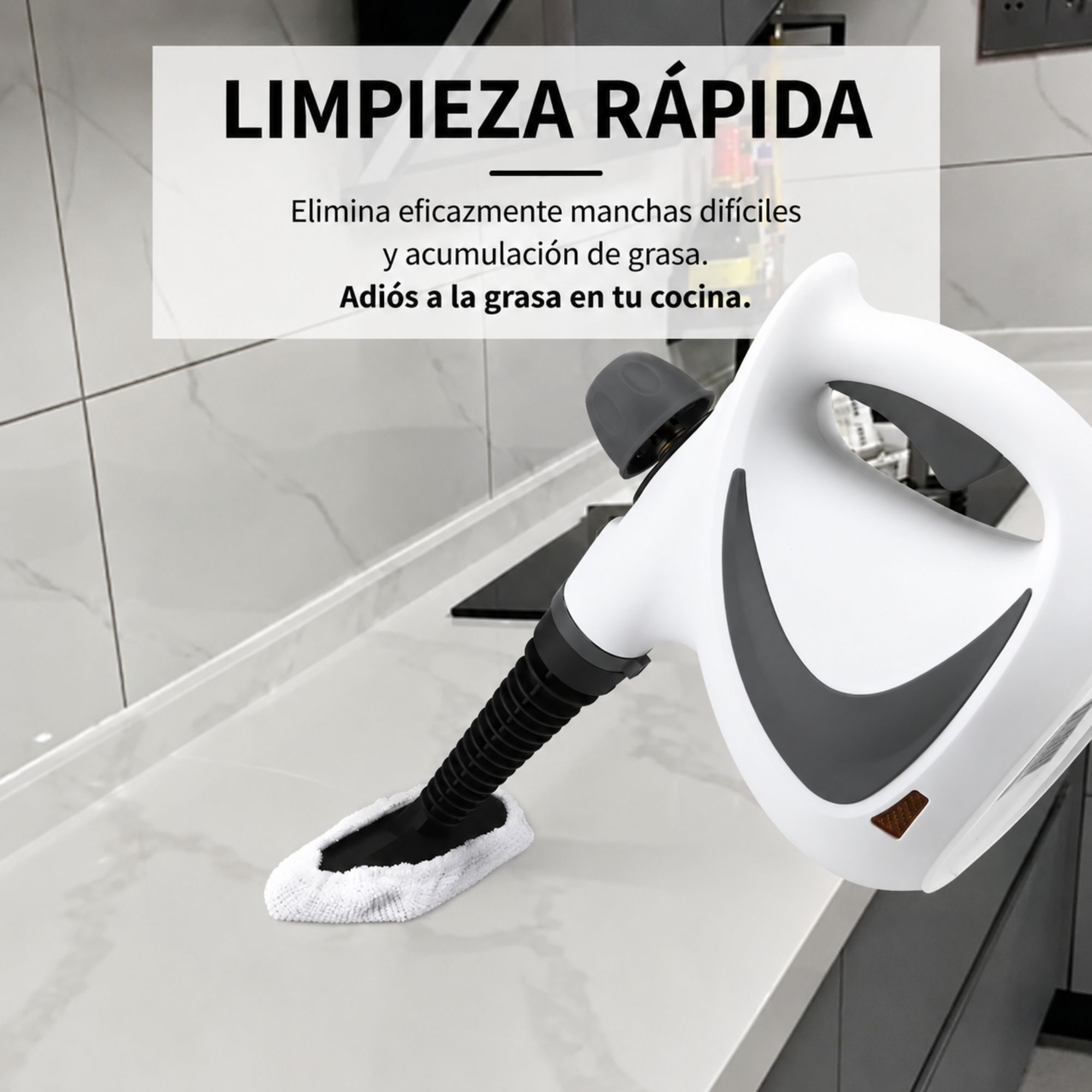 Limpiador a Vapor Pro 110°C Blanco Multifuncional - Imagen 4
