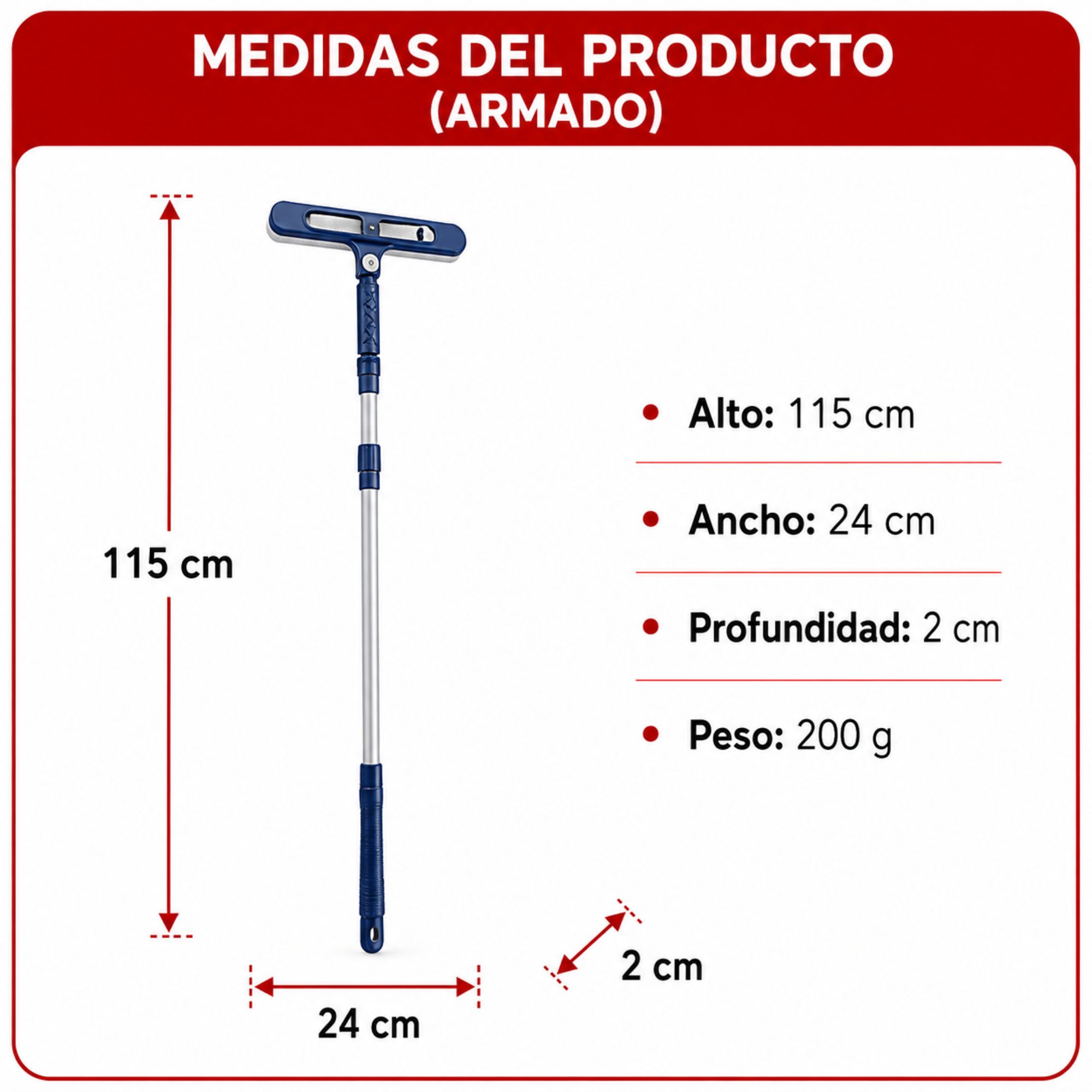 Limpiador de Ventanas de 115 cm de Altura - Imagen 4