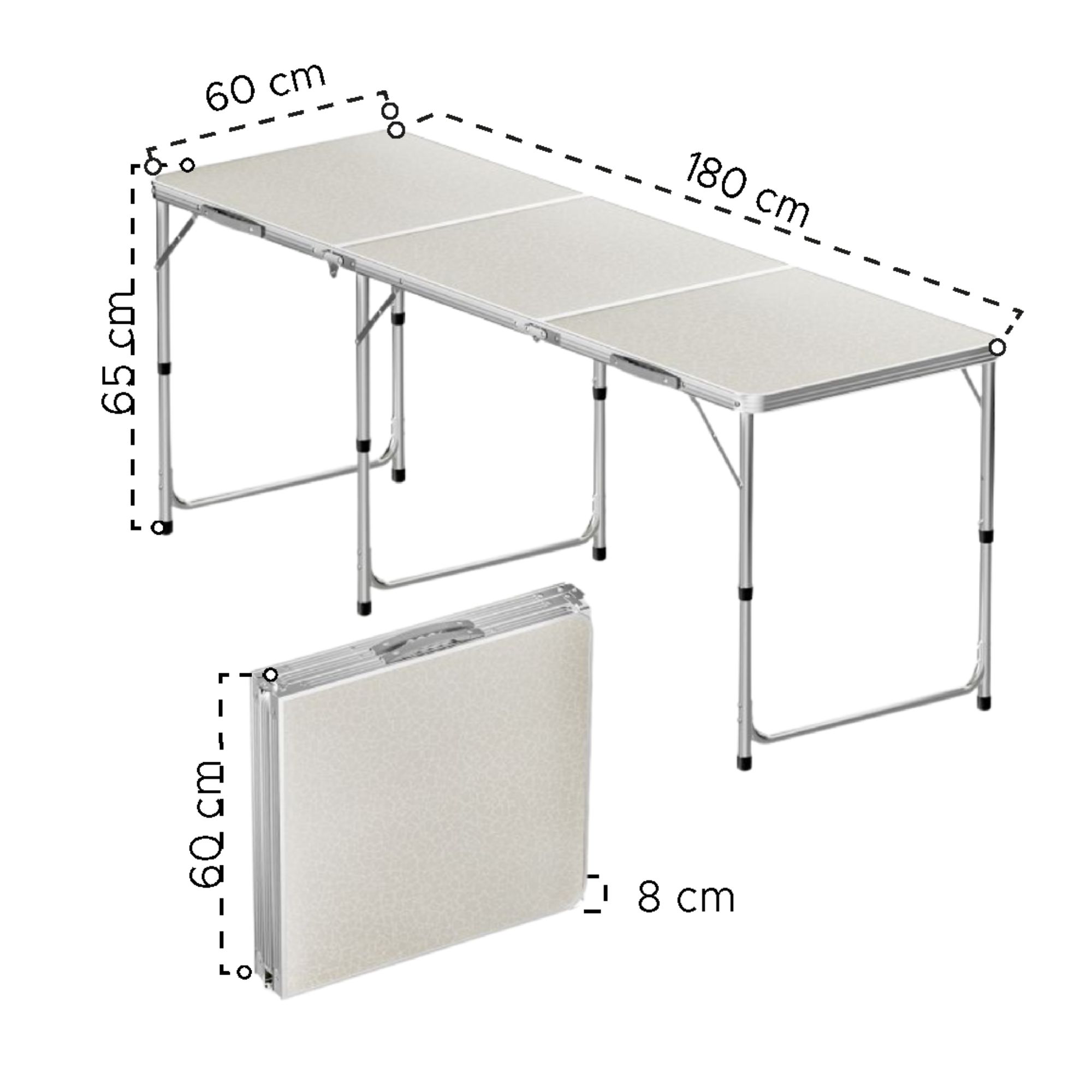 Mesa Plegable 180 x 60 cm - Imagen 4