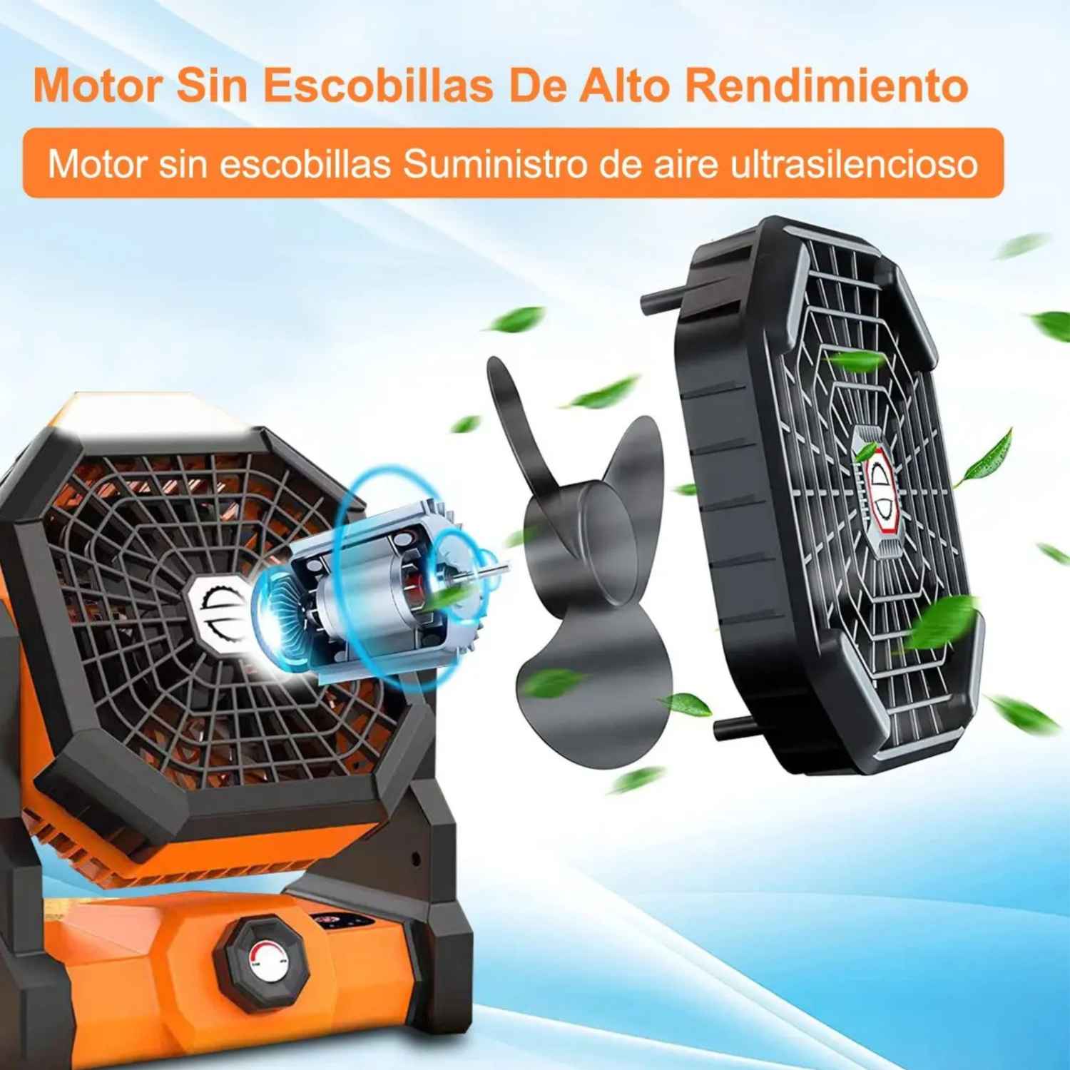 Ventilador portátil con luz LED - Imagen 8