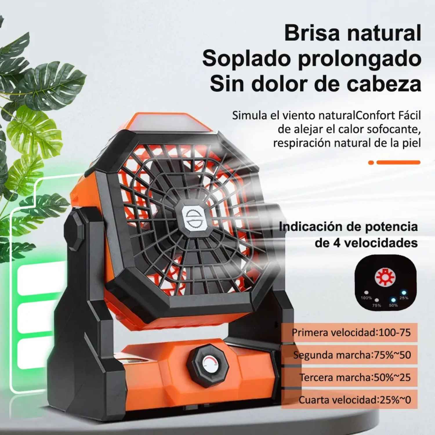 Ventilador portátil con luz LED - Imagen 7
